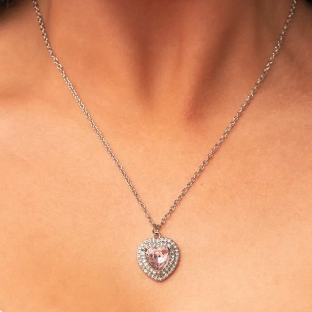 Paparazzi Jewelry Accessories - Taken with Twinkle - Pink Necklace - Vintage